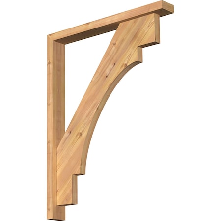 Ekena Millwork Merced Block Smooth Bracket w/ Offset Brace, Western Red Cedar, 3 1/2"W x 28"D x 36"H BKT0402X28X36MRC05SWR